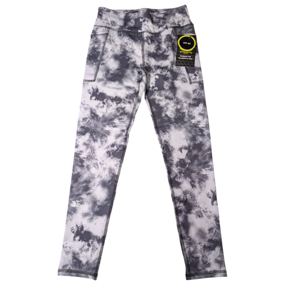 Athletic Works - Girls Leggings-Size M 7-8 -White And Charcoal Color Tone - NWT